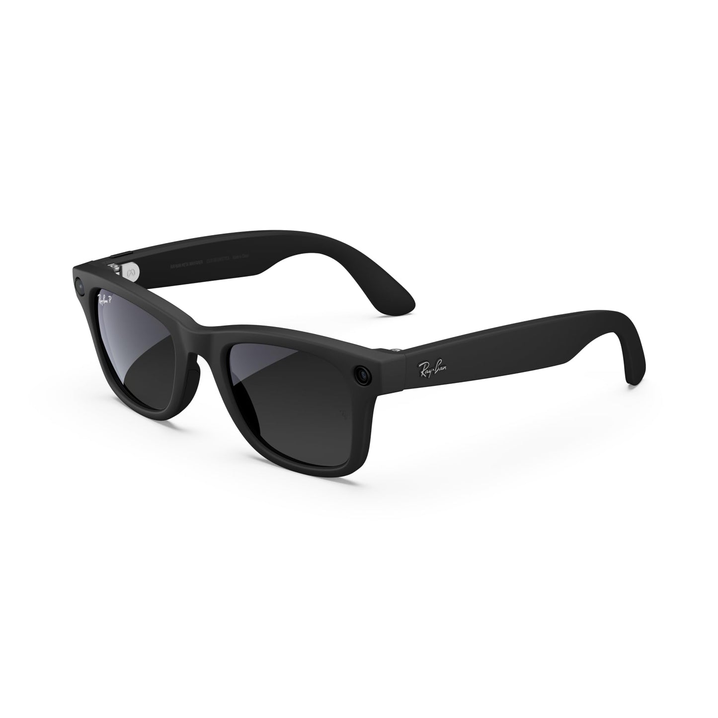 Meta Ray-Ban (Gen 1), Wayfarer Large, Matte Black | Smart AI Glasses for Men, Women — 12 MP Ultra-Wide Camera, Audio, Video Recording, Bluetooth — Polarized Gradient Graphite Lenses — Sunglasses