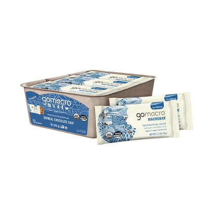 GoMacro MacroBar Organic Vegan Protein Bars - Coconut + Almond Butter + Chocolate Chips (2.3 Ounce Bars, 12 Count)