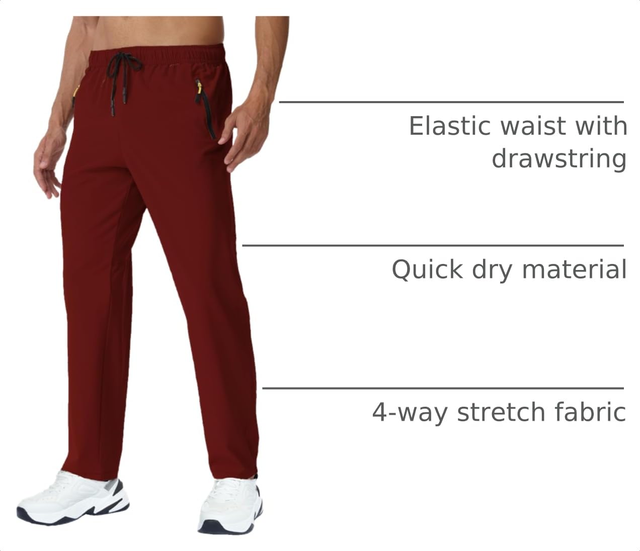 Rapoo Mens Lightweight Hiking Pants Quick Dry Stretch Joggers for Running Workout Casual