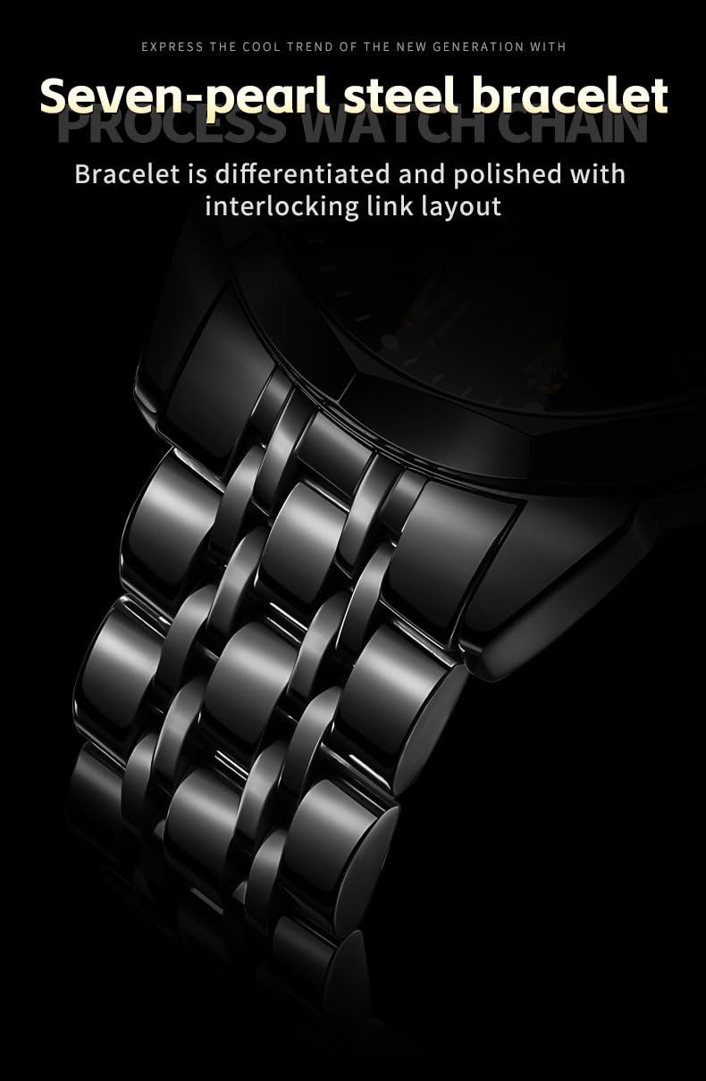 OLEVS Skeleton Men Watches Automatic Business Luxury Diamond Self Winding Watch for Men Stainless Steel Calendar Wrist Watch