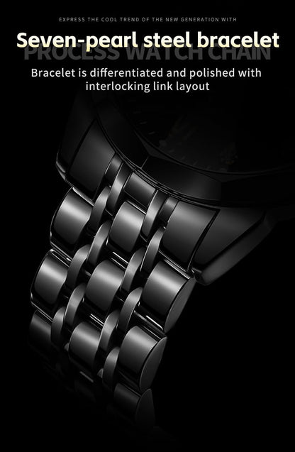 OLEVS Skeleton Men Watches Automatic Business Luxury Diamond Self Winding Watch for Men Stainless Steel Calendar Wrist Watch