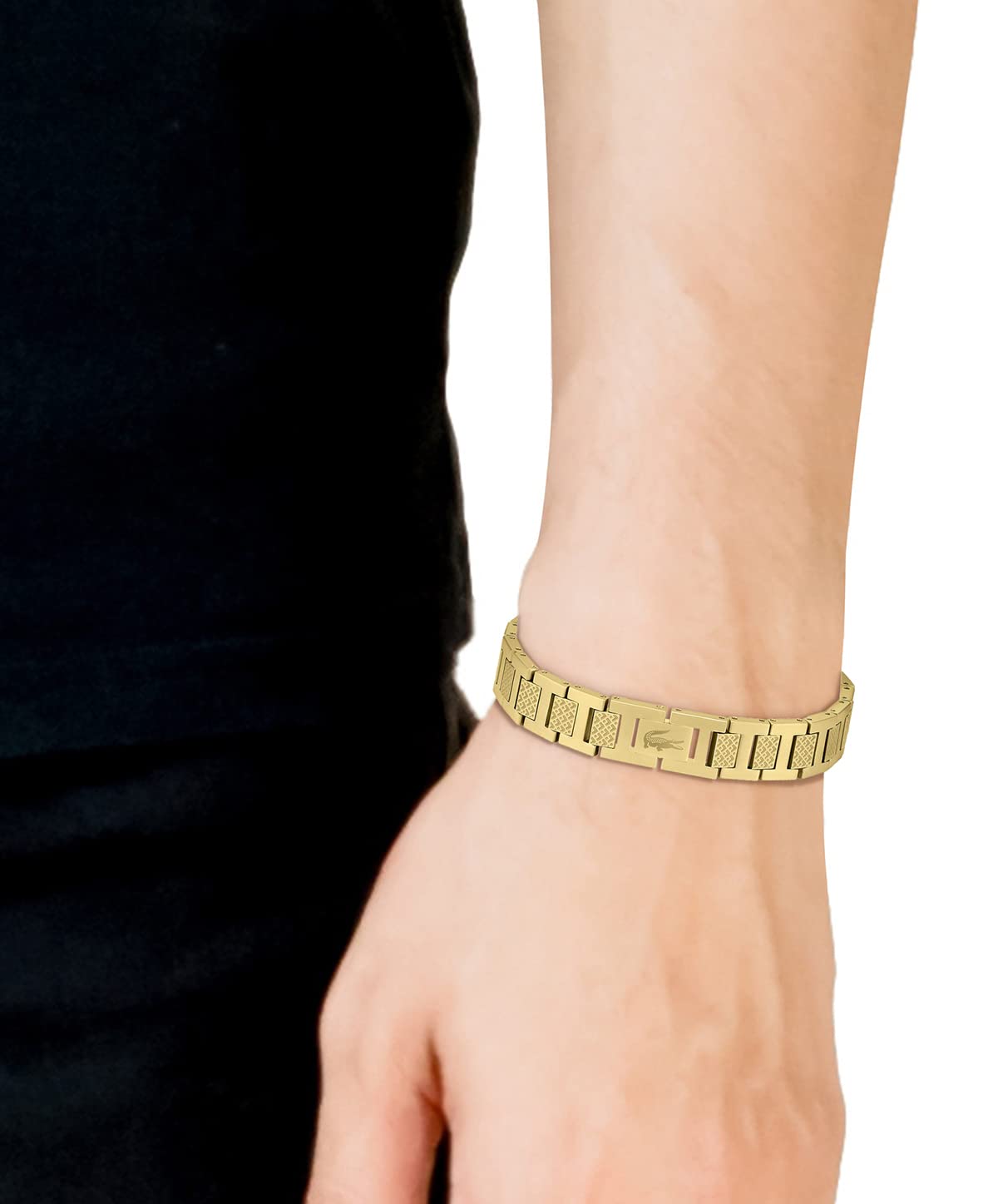 Lacoste Metropole Bracelet – Unisex H-Link with Crocodile Clasp – Adjustable Polished Finish Accessory