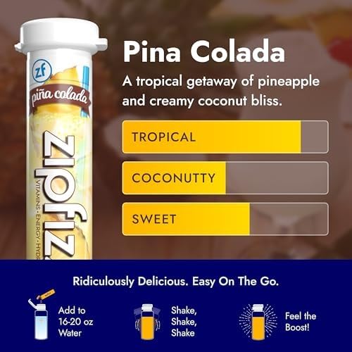Zipfizz Daily Energy Drink Powder, Blood Orange, 20 Pack | 3-in-1 Sustained Energy, Rapid Hydration, and Essential Vitamins | Sugar-Free | Electrolyte Powder | Contains Vitamin B-12 & Antioxidants