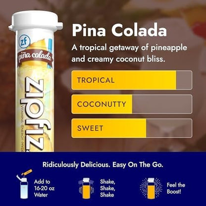 Zipfizz Daily Energy Drink Powder, Blood Orange, 20 Pack | 3-in-1 Sustained Energy, Rapid Hydration, and Essential Vitamins | Sugar-Free | Electrolyte Powder | Contains Vitamin B-12 & Antioxidants