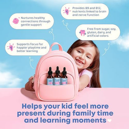 JoySpring Saffron Pixie Sticks & LingoLeap B9 Methylated B Vitamin Drops for Kids