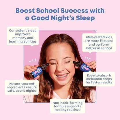 JoySpring Kids Bedtime Routine for Sleep & Gut Support – Liquid Melatonin + Herbal Digestive Support Drops for Toddlers & Kids – Evening Wellness System