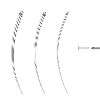 GEMQUEEN Piercing Taper Ball Grabber Tool for Changing Jewelry - 14G 16G 18G 20G Stainless Steel Flat Back Earrings Applicator Tool Threadless Insertion Pin Thread Body Piercing Kit for Ear Nose Lip