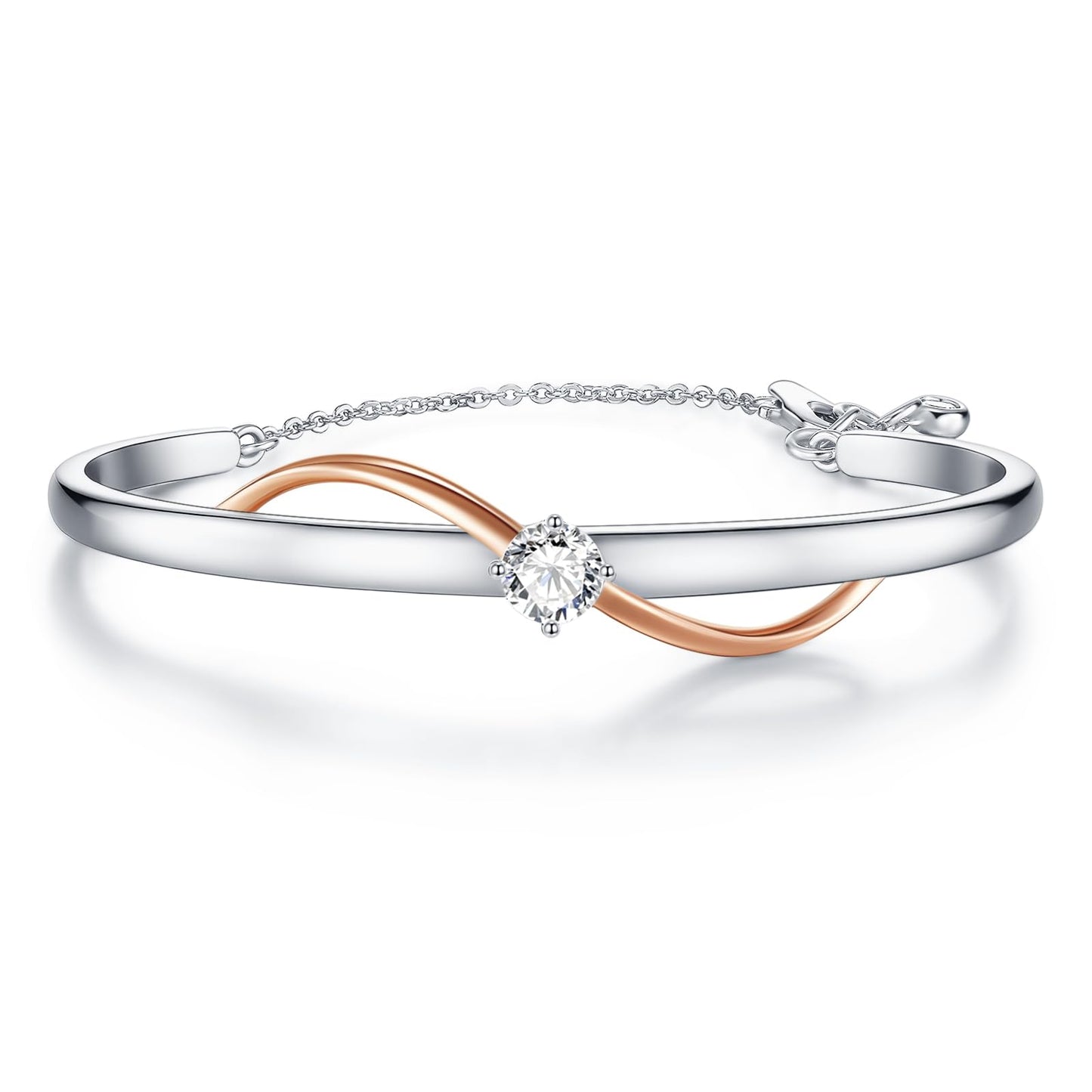 Infinity Bracelets for Women Two-tone 18K Gold Plated Adjustable Minimalist Bangle Jewelry Gifts for Mom Perfect for Anniversary Mother's Day Christmas Valentine's Day