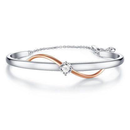 Infinity Bracelets for Women Two-tone 18K Gold Plated Adjustable Minimalist Bangle Jewelry Gifts for Mom Perfect for Anniversary Mother's Day Christmas Valentine's Day