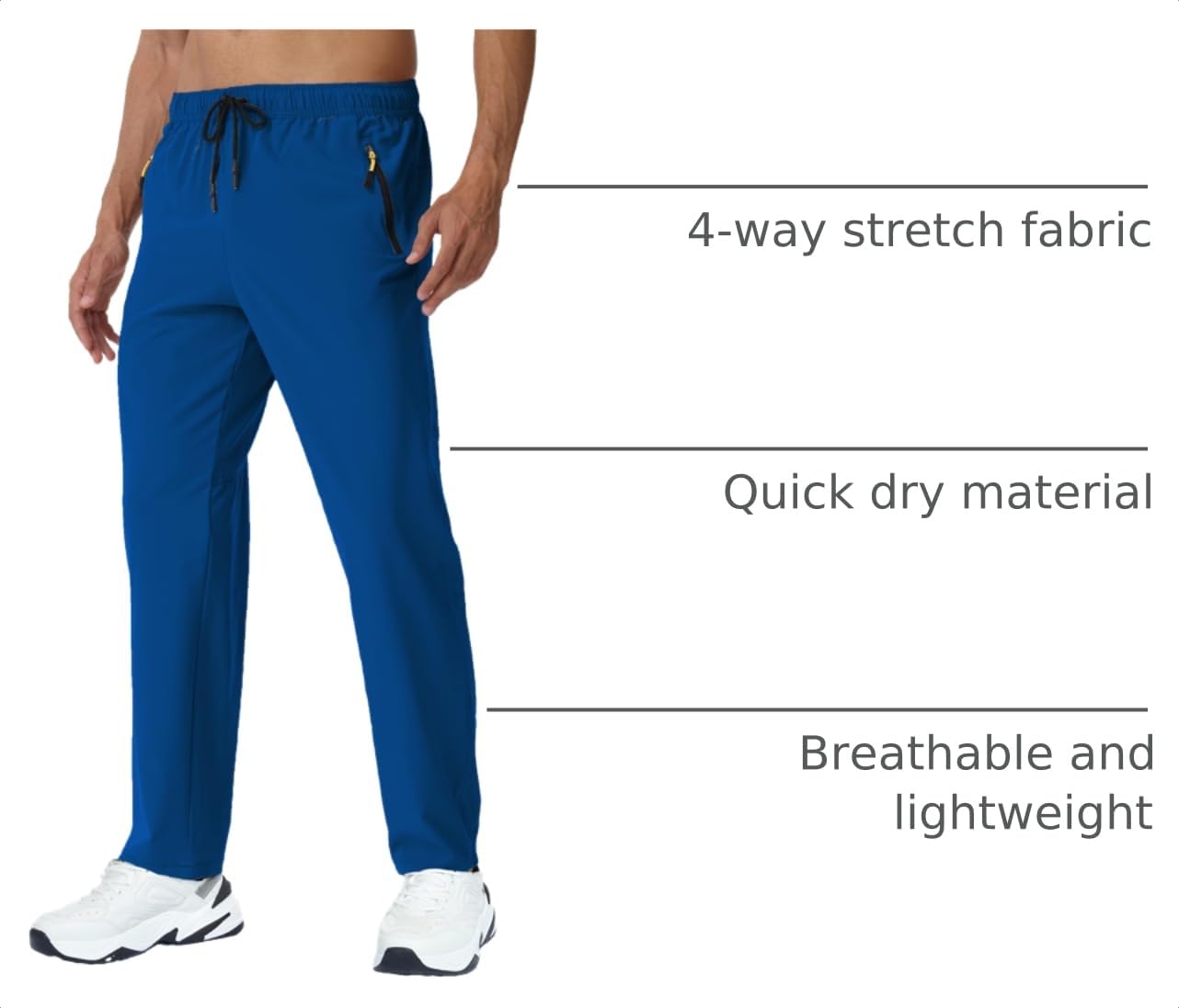 Rapoo Mens Lightweight Hiking Pants Quick Dry Stretch Joggers for Running Workout Casual