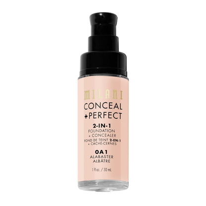Milani Conceal + Perfect 2-in-1 Foundation + Concealer for a Flawless Complexion, Under Eye Corrector, Cover Redness and Imperfections, Waterproof and Sweatproof - 05A-Natural Beige