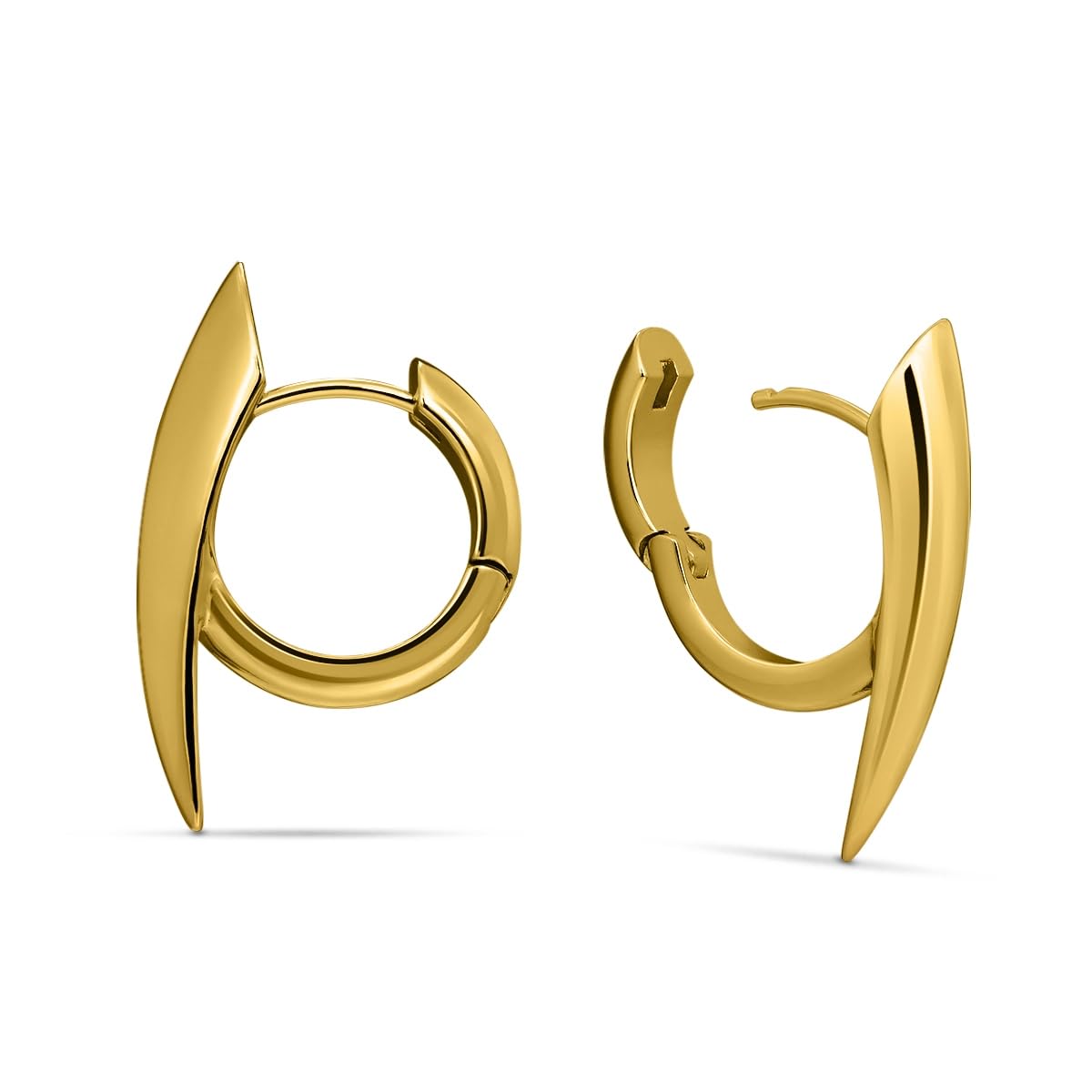 PUNKYOUTH Sharp Line Fluid Curve Earrings 18G 1mm Piercing Jewelry Edgy Minimalist Modern Claw Spike Huggie Hoop Dangle Drop For Women Men Polished Statement Everyday Wear Fashion Accessories