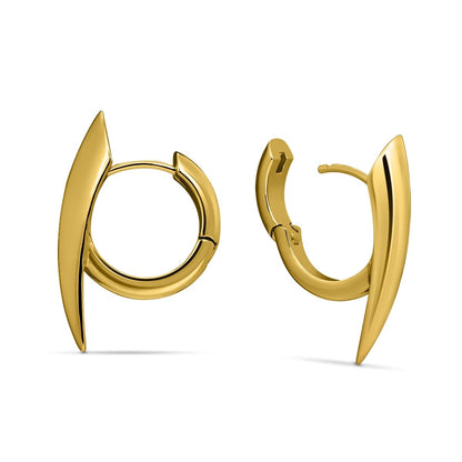 PUNKYOUTH Sharp Line Fluid Curve Earrings 18G 1mm Piercing Jewelry Edgy Minimalist Modern Claw Spike Huggie Hoop Dangle Drop For Women Men Polished Statement Everyday Wear Fashion Accessories