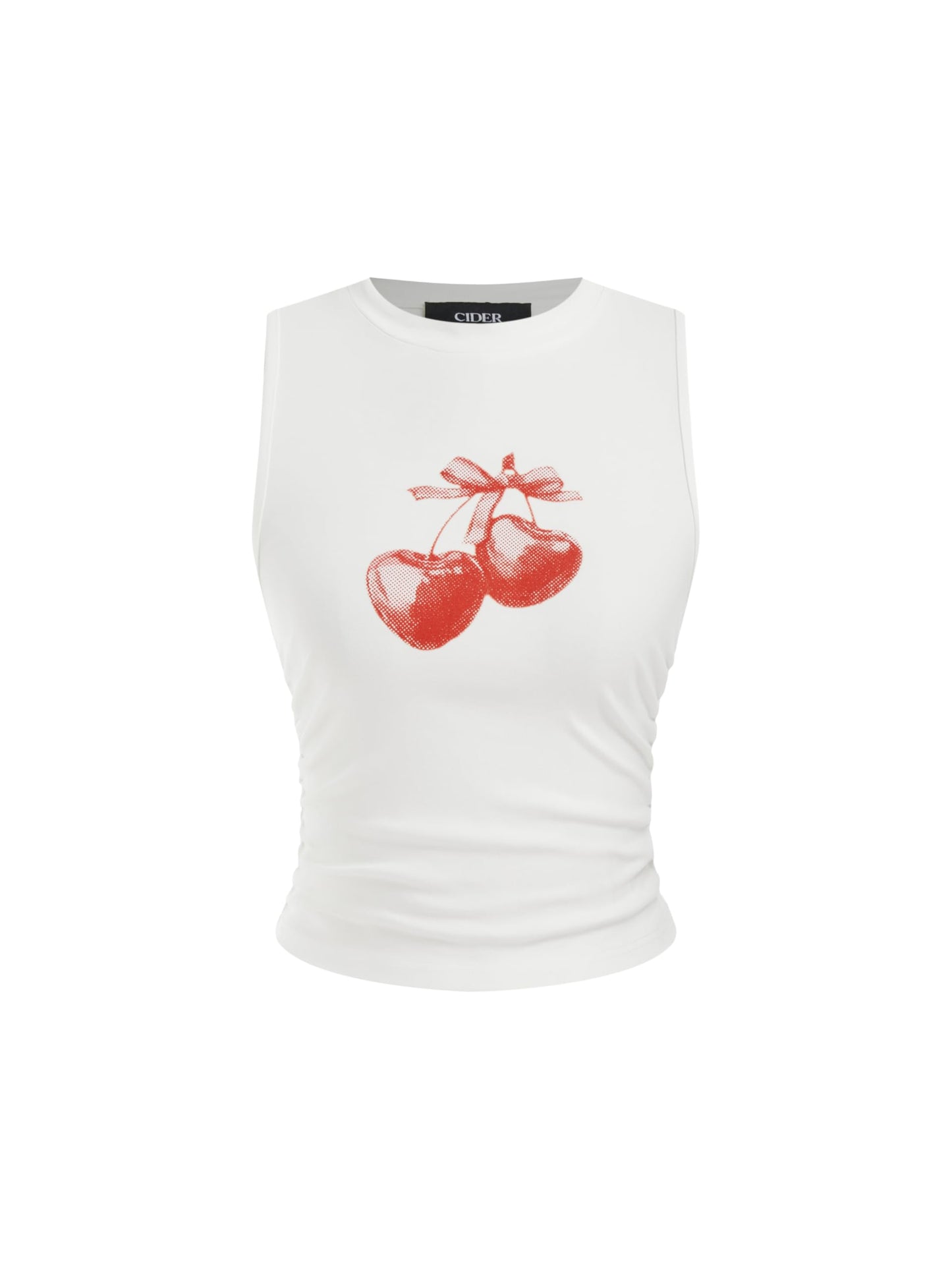 CIDER Womens Tank Tops Sleeveless High Neck Ruched Crop Tops Going Out Casual Basic Ribbed Shirt Summer Fashion Clothing