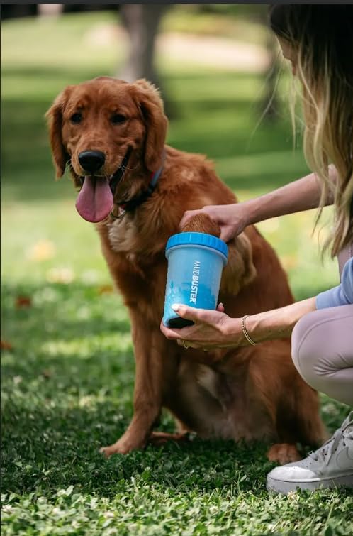 Dexas MudBuster Portable Dog Paw Cleaner - Premium Quality, Blue, Small Size for Pet Supplies and Accessories
