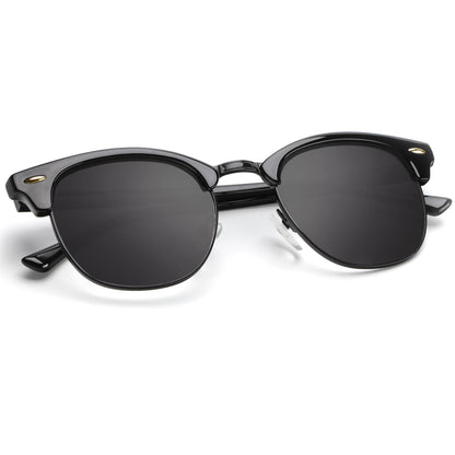 KALIYADI Polarized Sunglasses for Men and Women Semi-Rimless Frame Driving Sun glasses UV Blocking