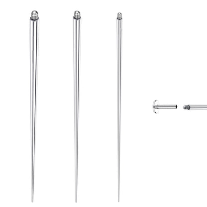 GEMQUEEN Piercing Taper Ball Grabber Tool for Changing Jewelry - 14G 16G 18G 20G Stainless Steel Flat Back Earrings Applicator Tool Threadless Insertion Pin Thread Body Piercing Kit for Ear Nose Lip