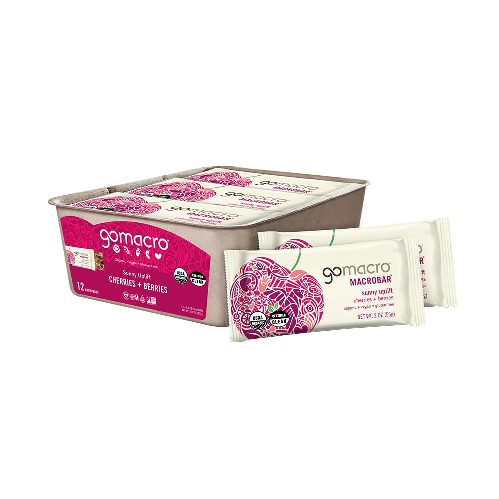 GoMacro MacroBar Organic Vegan Protein Bars - Coconut + Almond Butter + Chocolate Chips (2.3 Ounce Bars, 12 Count)