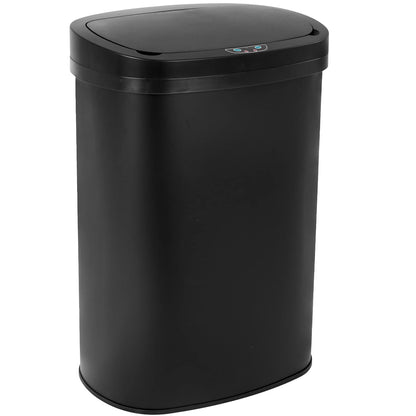 BestOffice | 13 Gallon Trash Can with Lid | Automatic Touchless Garbage Can | Odor Control | Modern Oval Design | Easy to Clean | Stainless Steel | Fits Any Kitchen, Bathroom, Office or Home