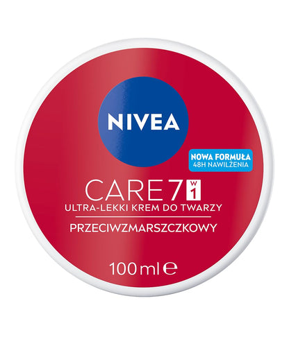 NIVEA Care Lightweight Face Cream for Daily Use, 100 ml Moisturizing Facial Cream with Vitamin E-Infused Formula for Everyday Skin Care Comfort and Everyday Use
