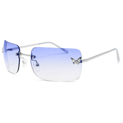 Y2k Sunglasses for Women - Trendy Rimless 2000s Fashion Sun Glasses Rave Shades