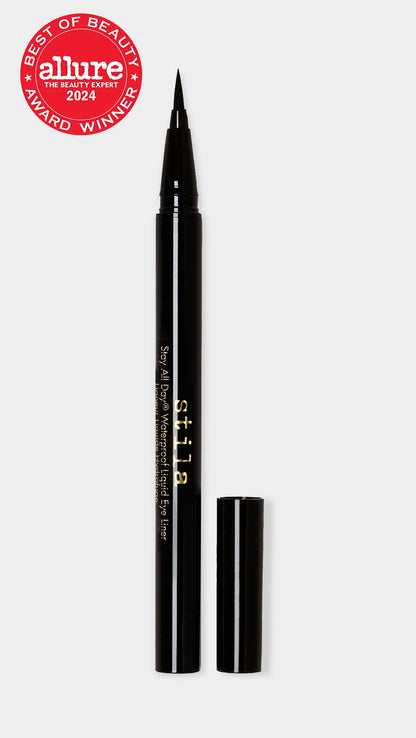 stila Waterproof Liquid Eye Liner, Stay All Day Makeup with Fine Brush Tip Lasting Satin Finish, Smudge-Proof & Transfer-Resistant