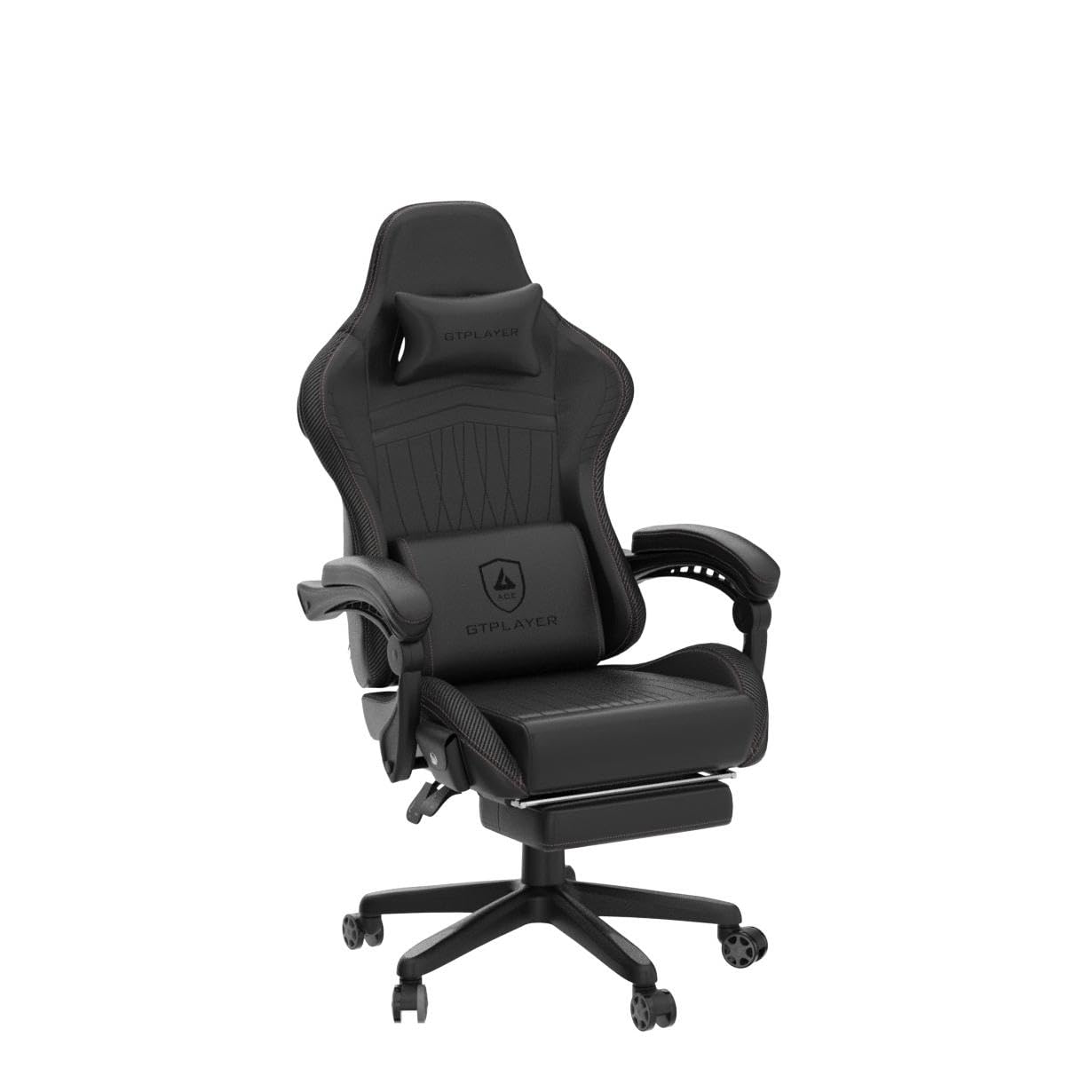 GTPLAYER Gaming Chair for Adults, Ergonomic Computer Game Chairs with Speakers, Footrest & Linkage Armrest, Reclining High Back Silla Gamer for Home Office, Ace Pro, Off-White