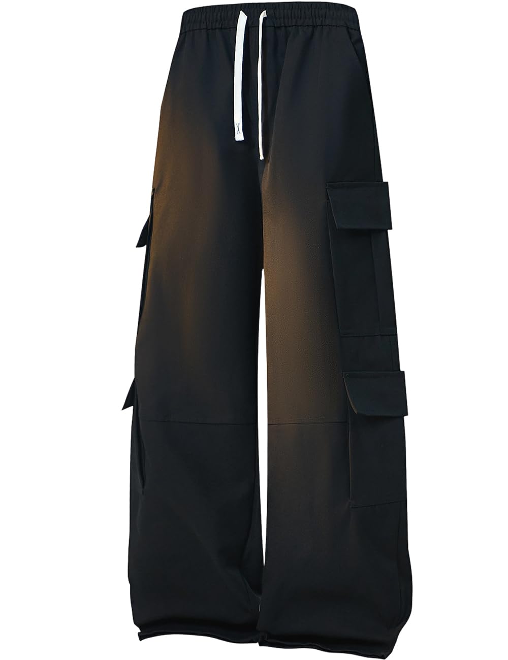 Mens Cargo Pants Baggy Casual Hiking Joggers Elastic Waist Drawstring Multi Cargo Pockets Loose Fit Streetwear