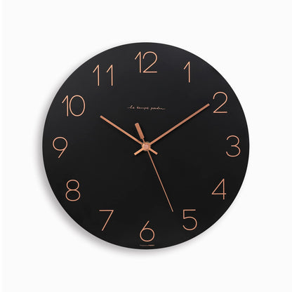 mooas Wooden Frame Flatwood Wall Clock,12" Non-Ticking Sweep Movement Decorative Battery Operated Wall Clock for Home Living Room Kitchen Bedroom Office School (Dark Brown)