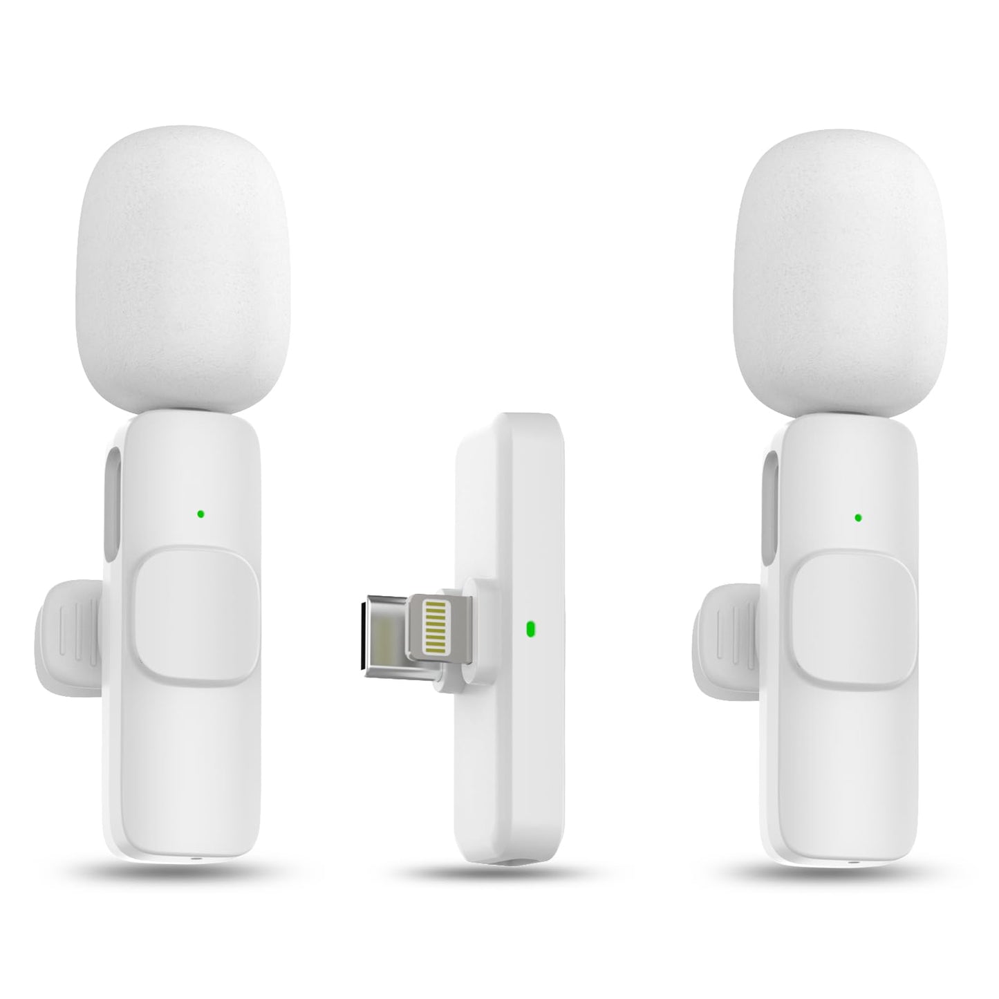 MAYBESTA Wireless Mini Microphone for iPhone, Android Phone - 2 Pack Lavalier Lapel Mic for Audio Video Recording - Clip on Content Creator Microphones for YouTube Tiktok Podcast Vlogging