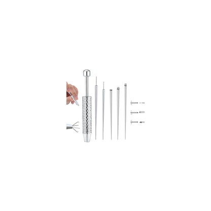 GEMQUEEN Piercing Taper Ball Grabber Tool for Changing Jewelry - 14G 16G 18G 20G Stainless Steel Flat Back Earrings Applicator Tool Threadless Insertion Pin Thread Body Piercing Kit for Ear Nose Lip