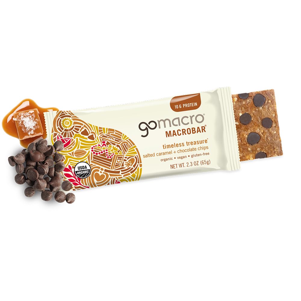 GoMacro MacroBar Organic Vegan Protein Bars - Coconut + Almond Butter + Chocolate Chips (2.3 Ounce Bars, 12 Count)