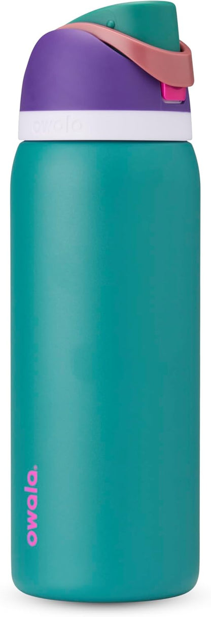 Owala FreeSip Insulated Stainless Steel Water Bottle with Straw, BPA-Free Sports Water Bottle, Great for Travel, 24 Oz, Denim