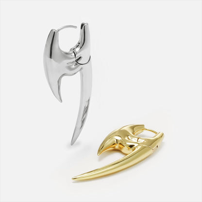 PUNKYOUTH Sharp Line Fluid Curve Earrings 18G 1mm Piercing Jewelry Edgy Minimalist Modern Claw Spike Huggie Hoop Dangle Drop For Women Men Polished Statement Everyday Wear Fashion Accessories