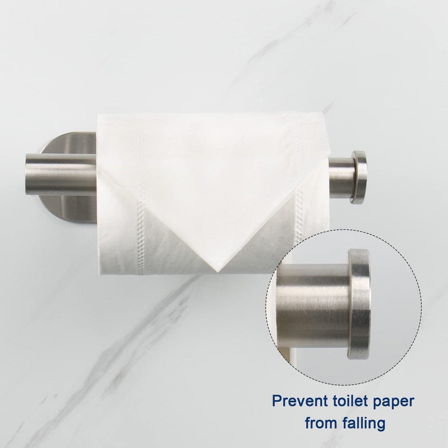 NearMoon Toilet Paper Holder Self Adhesive, Premium Thicken SUS304 Stainless Steel Rustproof Adhesive Toilet Roll Holder no Drilling for Bathroom, Kitchen, Washroom (1 Pack, Brushed Gold)