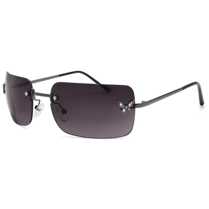 Y2k Sunglasses for Women - Trendy Rimless 2000s Fashion Sun Glasses Rave Shades