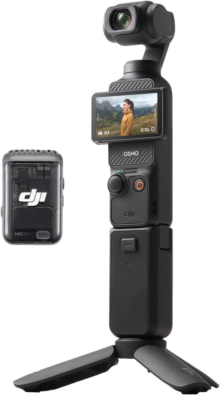 DJI Osmo Pocket 3 Vlog Combo, Vlogging Camera with 1'' CMOS & 4K/120fps for YouTube, Mic Mini Transmitter (Infinity Black)