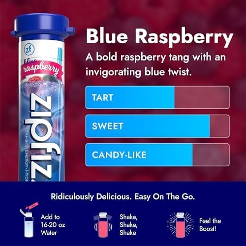 Zipfizz Daily Energy Drink Powder, Blood Orange, 20 Pack | 3-in-1 Sustained Energy, Rapid Hydration, and Essential Vitamins | Sugar-Free | Electrolyte Powder | Contains Vitamin B-12 & Antioxidants