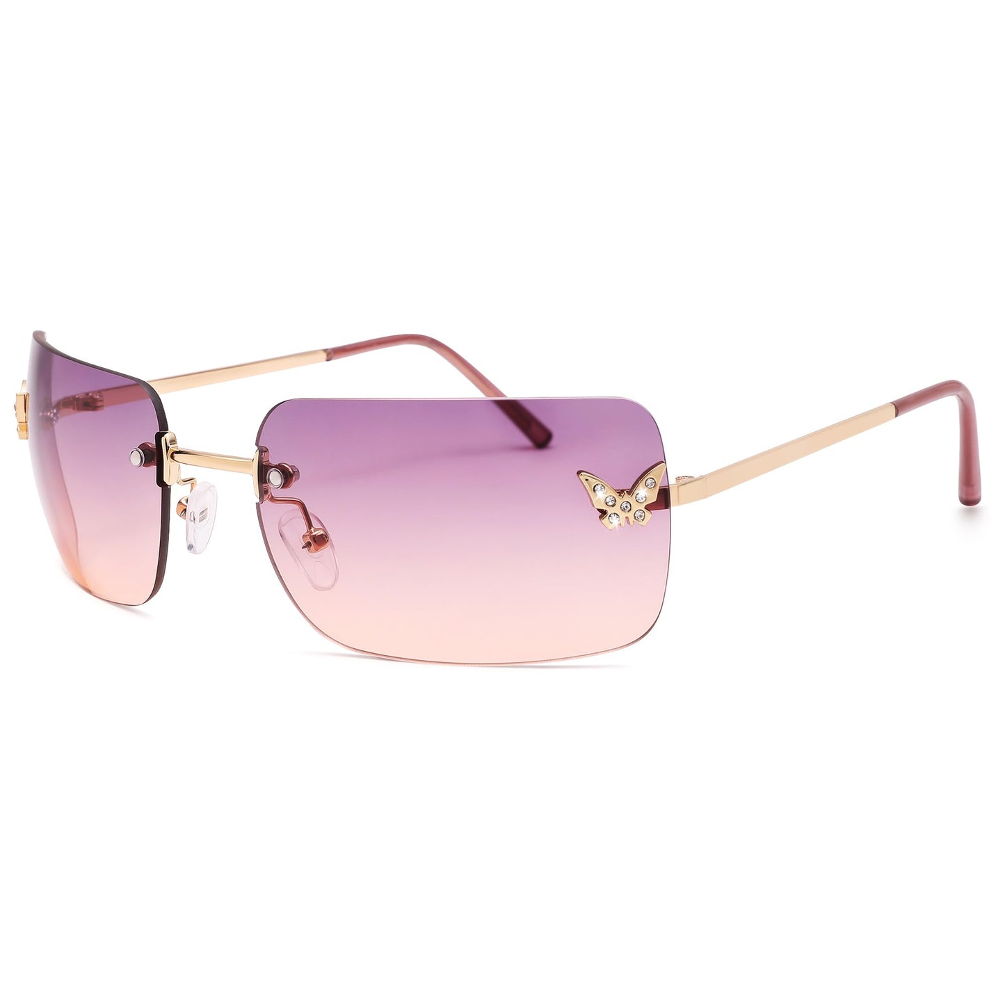 Y2k Sunglasses for Women - Trendy Rimless 2000s Fashion Sun Glasses Rave Shades