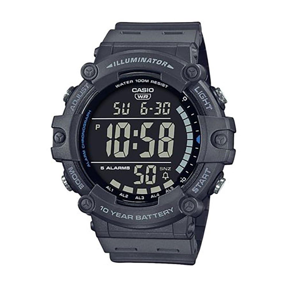 Casio Illuminator AE1500WH Series | 10-Year Battery | LED Backlight | 5-Alarms | 1/100 Sec Stopwatch | Men's Digital Watch