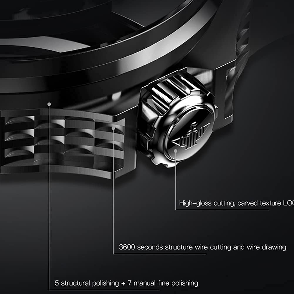 OLEVS Luxury Watches for Men Big Face Stainless Steel Business Dress Analog Quartz Watch with Day Waterproof Luminous Mens Wrist Watch
