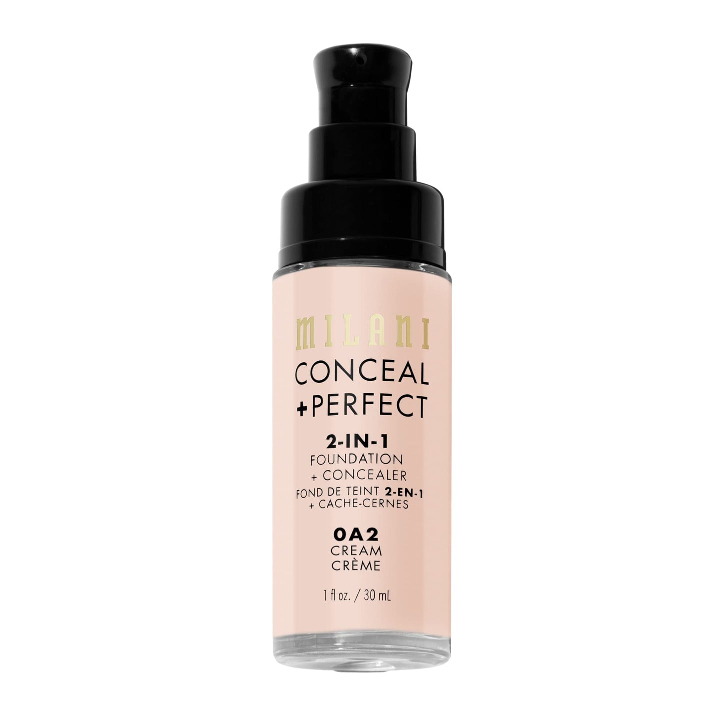 Milani Conceal + Perfect 2-in-1 Foundation + Concealer for a Flawless Complexion, Under Eye Corrector, Cover Redness and Imperfections, Waterproof and Sweatproof - 05A-Natural Beige