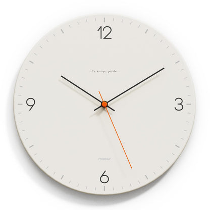 mooas Wooden Frame Flatwood Wall Clock,12" Non-Ticking Sweep Movement Decorative Battery Operated Wall Clock for Home Living Room Kitchen Bedroom Office School (Dark Brown)