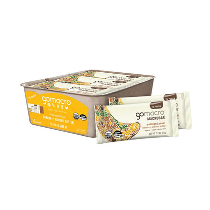 GoMacro MacroBar Organic Vegan Protein Bars - Coconut + Almond Butter + Chocolate Chips (2.3 Ounce Bars, 12 Count)