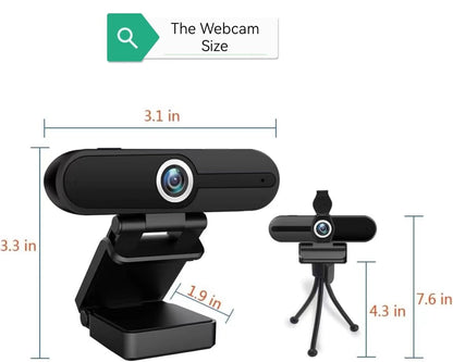 Webcam HD 1080p ,Live Streaming HD Camera with Stereo Microphone, PC Desktop or Laptop USB Webcam with 110 Degree View Angle, for Switch 2,Video Calling, Recording, Conferencing, Streaming, Gaming
