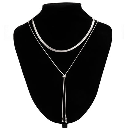 GIGB PBDK Chunky Gold Choker Necklace for Women,Trendy Silver Statement Necklace Long Snake Chain Drop Necklace,Charm Prom Body Jewelry Accessories Gifts