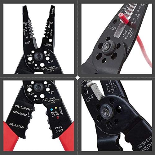 WGGE WG-015 Professional 8-inch Wire Stripper/wire crimping tool, Wire Cutter, Wire Crimper, Cable Stripper, Wiring Tools and Multi-Function Hand Tool