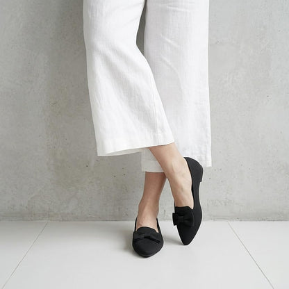 Flats for Women Mesh Ballet Flats with Bow Pointed Toe Comfortable Dressy Knit Breathable for Work Office