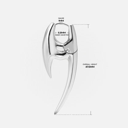 PUNKYOUTH Sharp Line Fluid Curve Earrings 18G 1mm Piercing Jewelry Edgy Minimalist Modern Claw Spike Huggie Hoop Dangle Drop For Women Men Polished Statement Everyday Wear Fashion Accessories