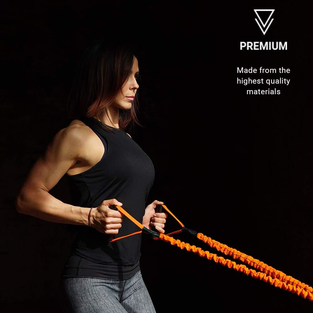 Stroops Slastix Toner Resistance Bands with Handles | Safe Sleeve Exercise Bands for Strength Training, Full Body Workouts, and Home Gym Fitness